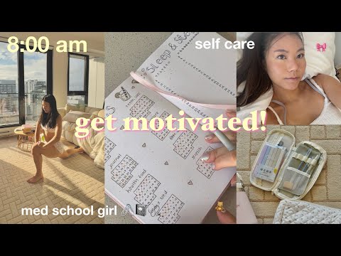 getting my life together before med school🐰 morning routine, self care, productive vlog