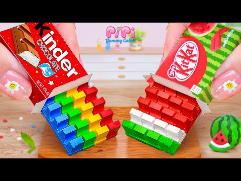 Satisfying KITKAT Cake Desserts💘How to Make Miniature Rainbow Watermelon Cake🌈Pipi Yummy Cake