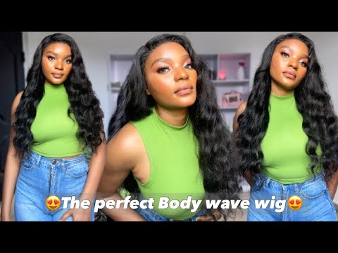 *5 MINUTE INSTALL 😍* The perfect body wave wig for beginners, no spray, no glue ft Aligrace hair