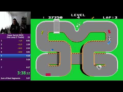 Super Sprint on NES speedrun in 5:47