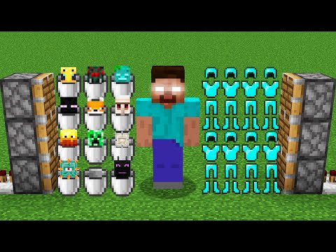 x99 herobrines and mobs in buckets and x70 diamond armors combined