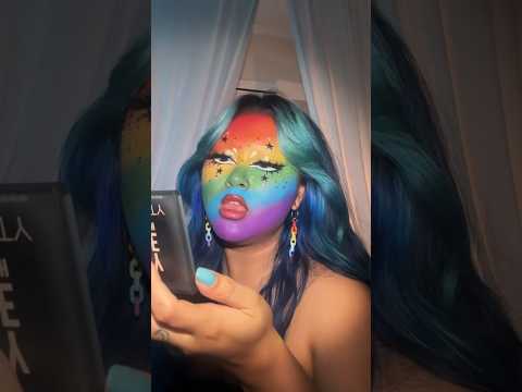 🌈🩵 #makeupshorts #creativemakeup #makeupinspo #makeup #makeupartist