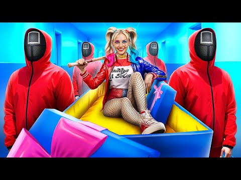 Superheroes Playing Squid Game / Spiderman VS Harley Quinn Vs Wednesday Addams