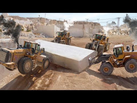 The Genius Process of Moving Million $ Marble Blocks in Quarries