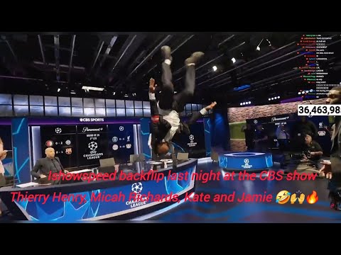 Ishowspeed backflip last night with Thierry Henry, Micah Richards, Kate, Jamie #ishowspeed