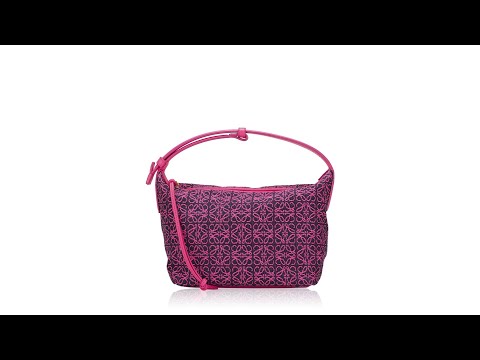 Loewe Jacquard Anagram Calfskin Small Cubi Bag Pink