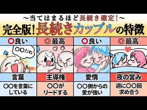 【完全版】長続きカップルする科学的な特徴58選