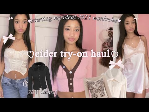 starting my dream 2023 wardrobe (cider try on haul) ♡ *winter doll, y2k, coquette*