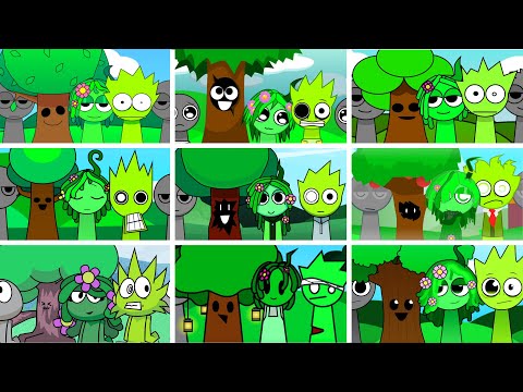 💚💚Incredibox - Sprunki but MIX GREEN CHARACTERS in ALL Different Mods💚💚