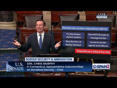 Murphy Leads Senate Democrats in Calling for Passage of Bipartisan Border Security Bill