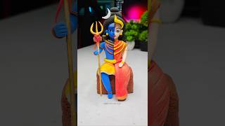 Shiv Shakti idol making with clay 🌸 Shiv Parvati ji making 🙏🏻 Har Har Mahadev #shorts #short