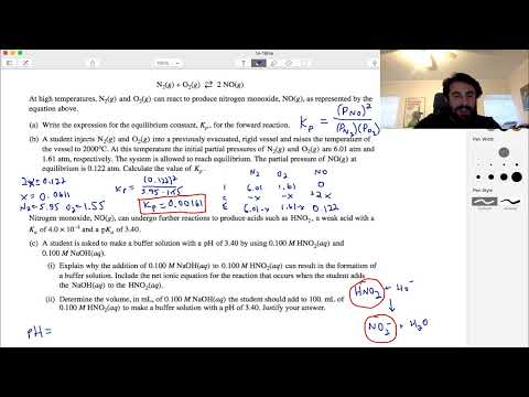 AP Chemistry Long Answer Question 3 (Equilibria)