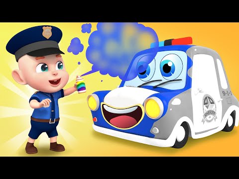 Super Police Car Lost Colors 🚓| Where Is My Color | Police Song | Rosoo Nursery Rhymes & Kids Songs