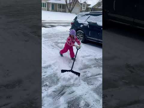 Snow removal #FYP #TheKids #YouTubeShorts # #Happy #Weather #SistersForever ￼