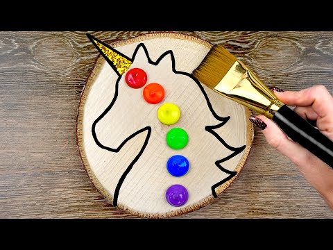 Can You Create A Beautiful Unicorn Painting on WOOD in Just 10 MINs?