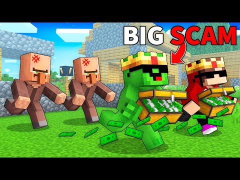 How Mikey and JJ Scammed the Entire Village in Minecraft (Maizen)