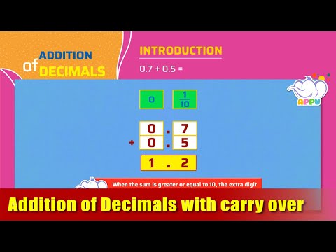 G4 - Module 27 - Intro - Addition of Decimals with carry over | Appu Series | Grade 4 Math Learning