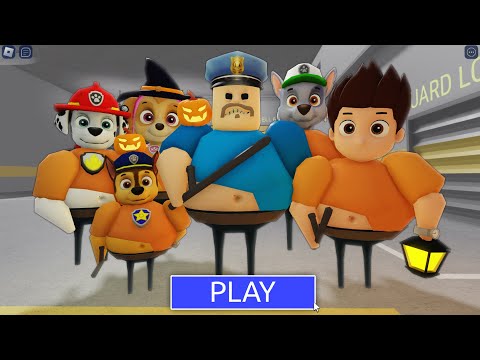 FAMILY! HALLOWEEN PAW PATROL BARRY! Full GAMEPLAY #ScaryObby #roblox