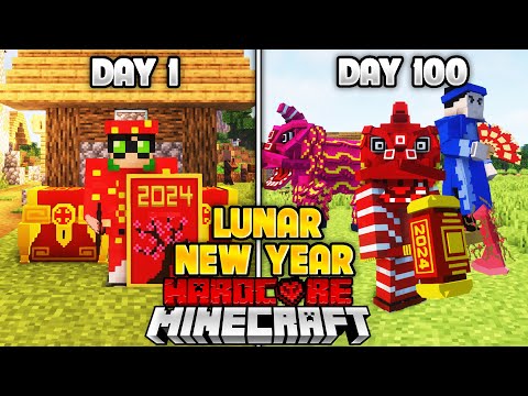 I Survived 100 Days In LUNAR NEW YEAR MODPACK In Minecraft