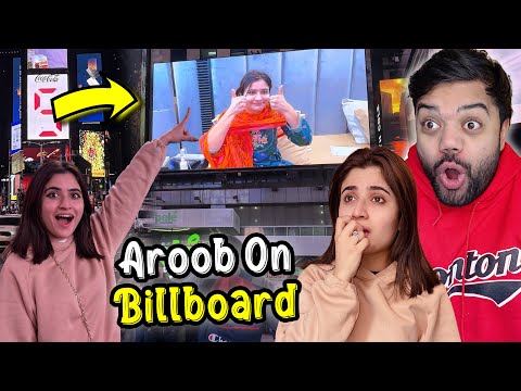 Time Square Billboard Surprise For Aroob 😱😍 | Emotional ❤️ | Last Day In New York, USA 🇺🇸