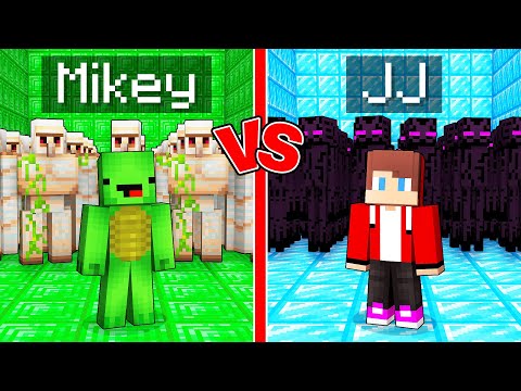 Mikey GOLEM ARMY vs JJ ENDERMAN ARMY in Minecraft (Maizen)