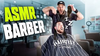 ASMR BARBER HAIRCUT TRANSFORMATION!!! (ultra relax)