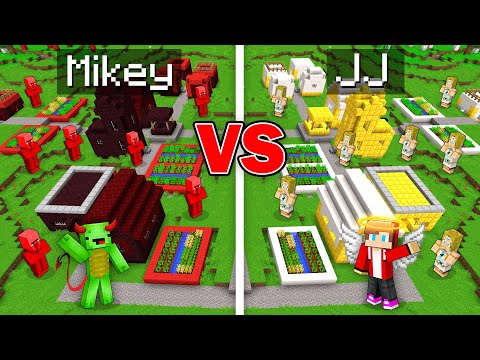 Mikey DEVIL vs JJ ANGEL Village Survival Battle in Minecraft (Maizen)