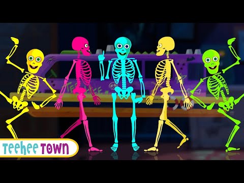 Five Skeletons Riding On Water Bus + Spooky Skeletons Songs By Teehee Town