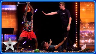 Kranthi Drillman performs MOST DANGEROUS act on Simon Cowell EVER! | Auditions | BGT 2025