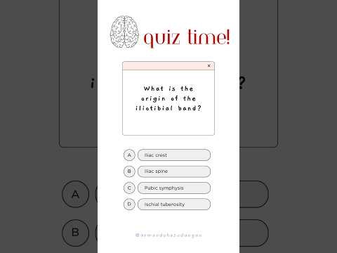 Quiz - Iliotibial Band 2 #medicalschool #anatomy #iliotibialband #shorts