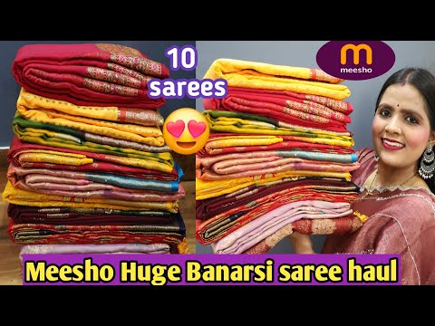 Meesho New Arrival Banarasi Saree Haul | Meesho Party wear Saree Haul | Meesho Affordable Saree haul