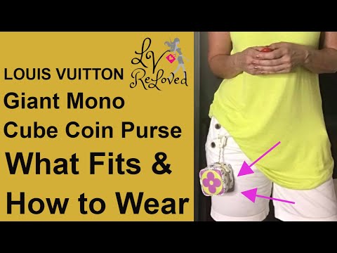 Unboxing and Review Louis Vuitton Giant Monogram Cube Coin Purse Porte Monnaie Cube What’s in my bag