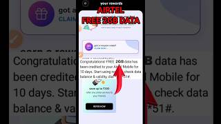 Airtel free data 2024 | Airtel free 2GB data coupon code | Airtel free data code 2024 #shorts