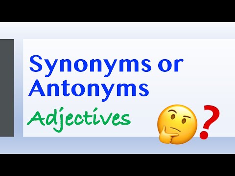 Vocabulary: Synonyms and Antonyms | Can you get a perfect score?