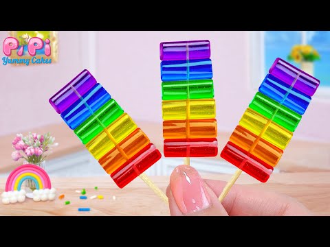 Super Rainbow Jelly Fun👋How To Make Miniature Colorful Jelly Recipe Decorating🌈Pipi Yummy Cakes