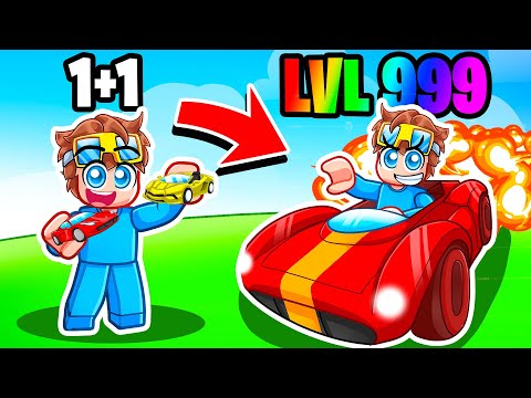 Level 1 to Level 999 FASTEST CAR in Roblox Race Merge Simulator!