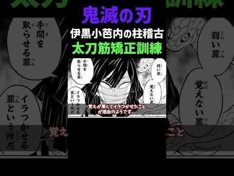 蛇柱・伊黒小芭内の柱稽古。太刀筋矯正訓練