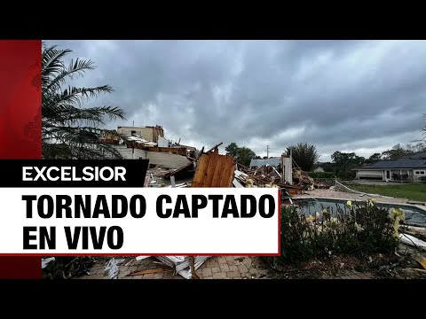 Tornado sorprende a meteorólogo y a una automovilista; graban su paso en vivo