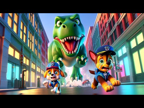 Paw Patrol Ultimate Rescue | Run Away From Giant Dino, CHASE And SKYE | Happy Life Story | Rainbow 3