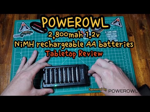 POWEROWL 2,800mah 1.2v NiMH Rechargeable AA batteries LOW Self discharge tabletop review