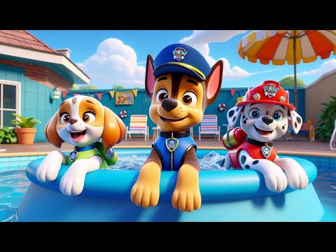 CHASE vs MARSHALL Having Fun In The Mini Pool | Funny Story | Paw Patrol Ultimate Rescue - Rainbow 3