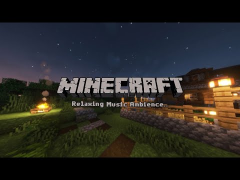 5 hours of relaxing Minecraft music with soft crackling fire ambience