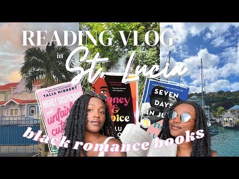 READING BLACK ROMANCE BOOKS❤️| reading vlog, ✈️ come to St. Lucia with me!