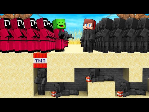 Mikey GUARD vs JJ FRONT MAN ARMY Survival Battle in Minecraft (Maizen)