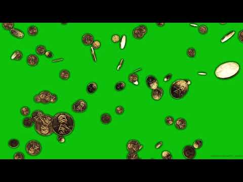 Falling Coins Dollars Money Free Background Animation footage Green screen Motion Graphic Video VFX