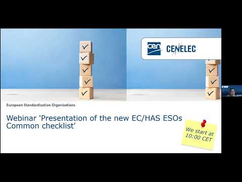 Webinar 'Presentation of the new EC/HAS ESOs Common checklist'