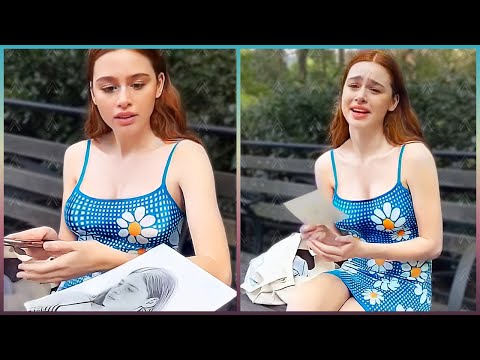 Drawing Portraits Of Strangers - Best Emotional Reactions