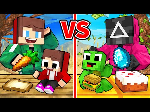 JJ and Mikey: POOR vs RICH Squid Game 2 Family Battle in Minecraft - Maizen