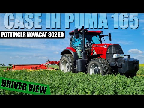 Case IH Puma 165 & Pöttinger Novacat 302 ED | GoPro/driver view