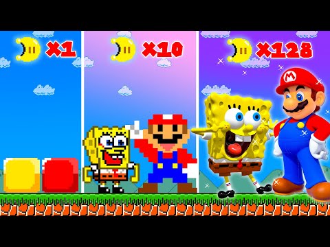 Super Mario Bros. But Every Moon Makes Mario and SpongeBob MORE REALISTIC...